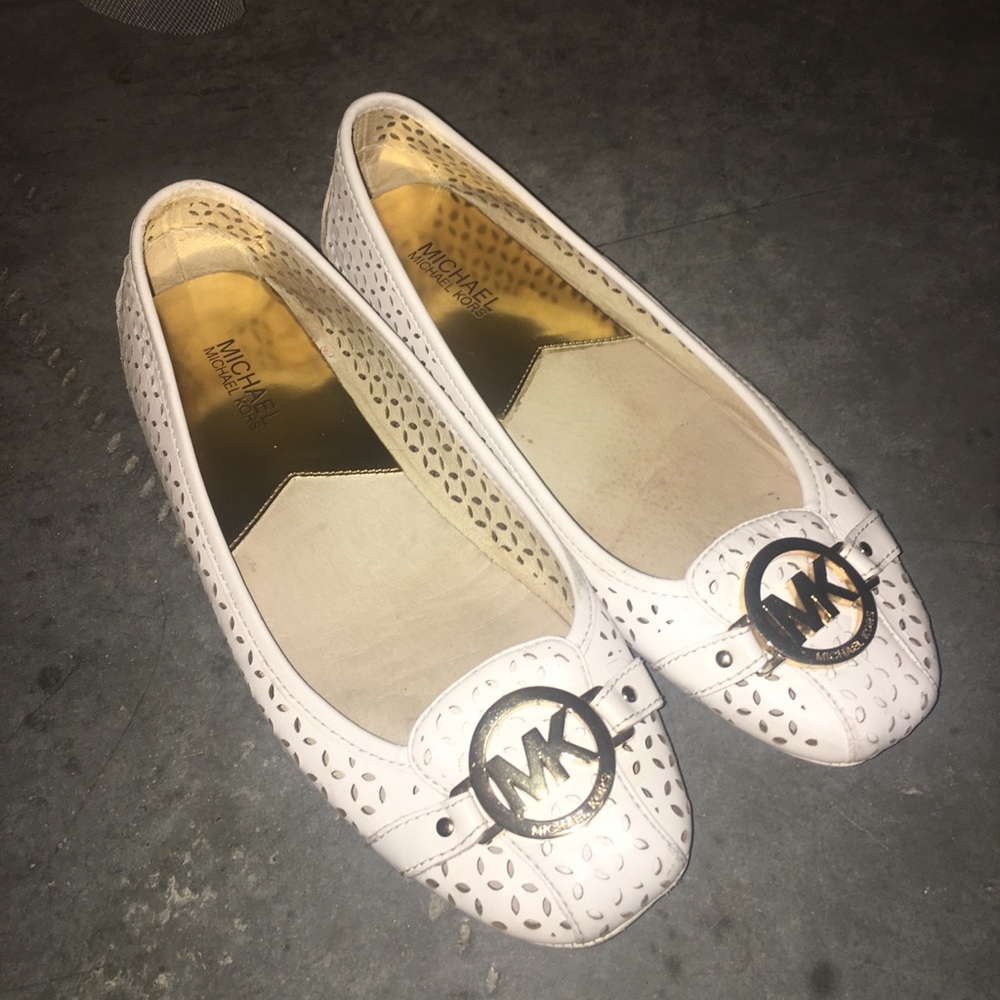 Michael Kors White Flat Shoes